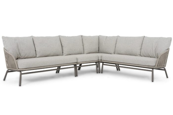 Coco Livo hoek loungeset 4-delig – Taupe-naturel-bruin