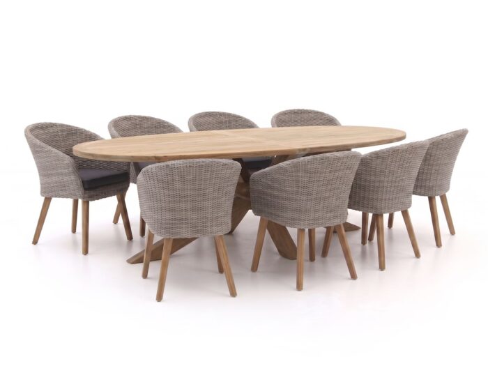 Intenso Furniture Intenso Tropea/ROUGH-Y Ellips 280cm dining tuinset 9-delig Laagste prijsgarantie!
