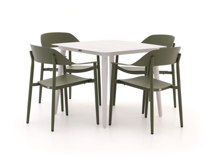 Bellagio tuinmeubelen Bellagio Valli/Sora 90cm dining tuinset 5-delig stapelbaar Laagste prijsgarantie! – Wit