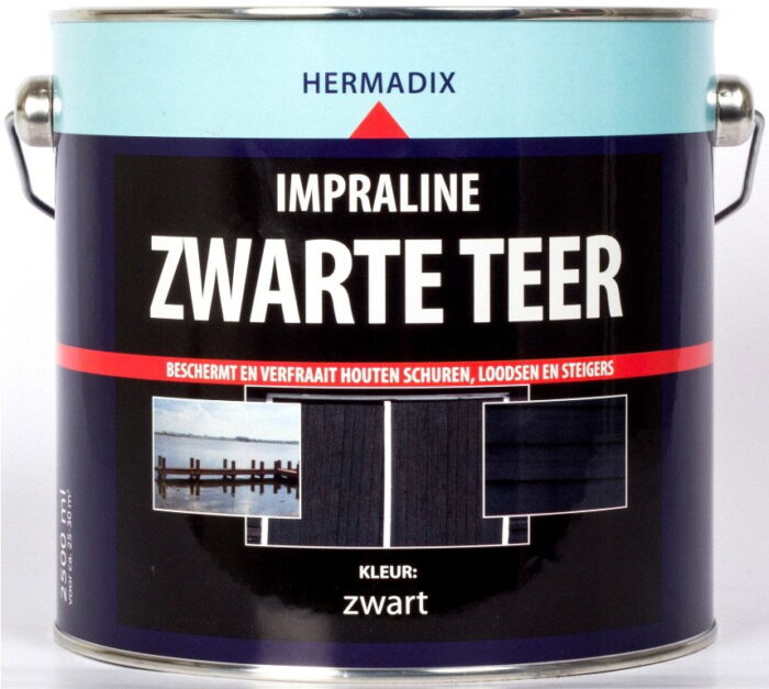 Hermadix Impraline zwarte teer 2500 ml – zwart