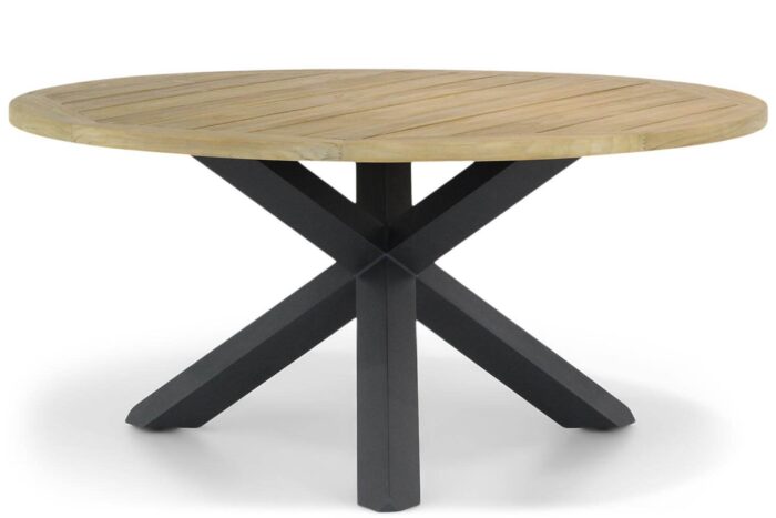 Lifestyle Garden Furniture Rockville dining tuintafel rond 160 cm – Old teak greywash