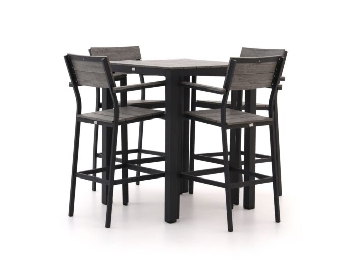 Bellagio tuinmeubelen Fidenza 80cm barset 5-delig – Zwart