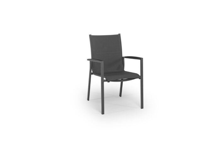 Tierra outdoor Foxx Stockable stoel Antraciet Aluminium – zwart