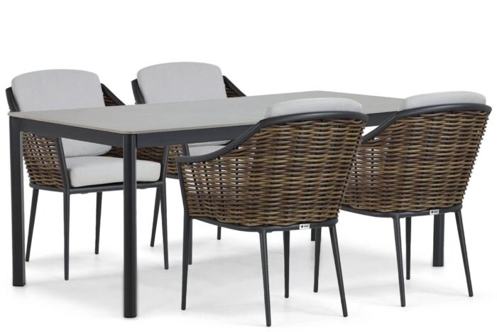 Coco Olivine/Como 180 cm dining tuinset 5-delig – Grijs-antraciet