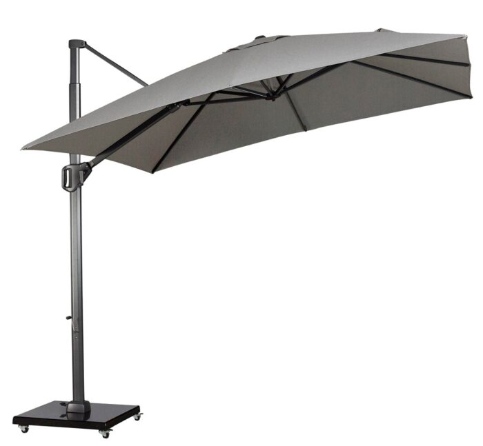 Platinum Zweefparasol Challenger T1 Telescope premium 350×350 cm zonwering – tweekleurig