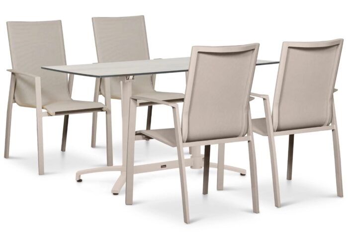 Lifestyle Garden Furniture Ultimate/Marano 140×70 cm dining tuinset 5-delig – Zand/Beige