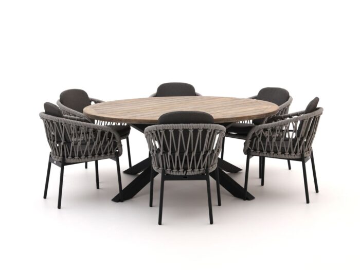 Bellagio tuinmeubelen Bellagio Cupello/ROUGH-Y ø 180cm dining tuinset 7-delig Laagste prijsgarantie! – Grijs