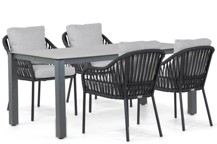 Coco Puerto/Yoko 180 cm dining tuinset 5-delig – Grijs-antraciet