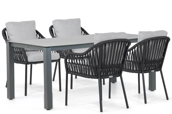 Coco Puerto/Yoko 180 cm dining tuinset 5-delig - Grijs-antraciet