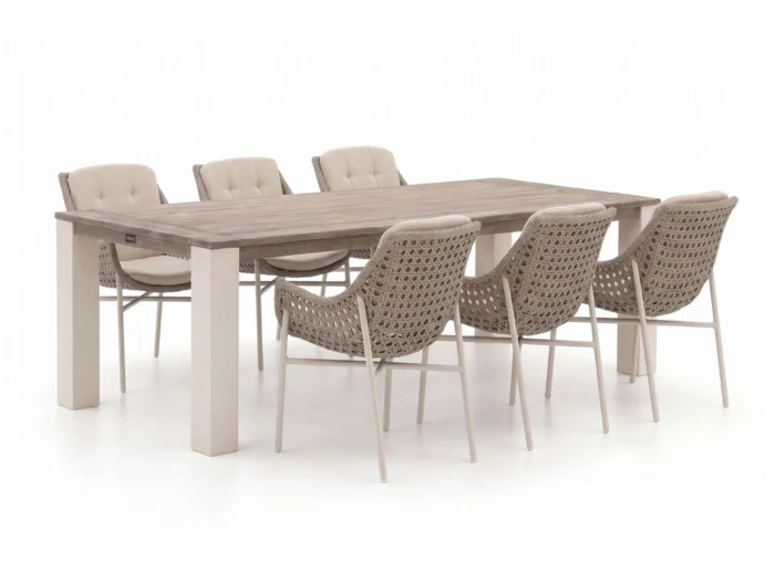 Manifesto Furniture Novara/ROUGH-X 240cm dining tuinset 7-delig - Bruin