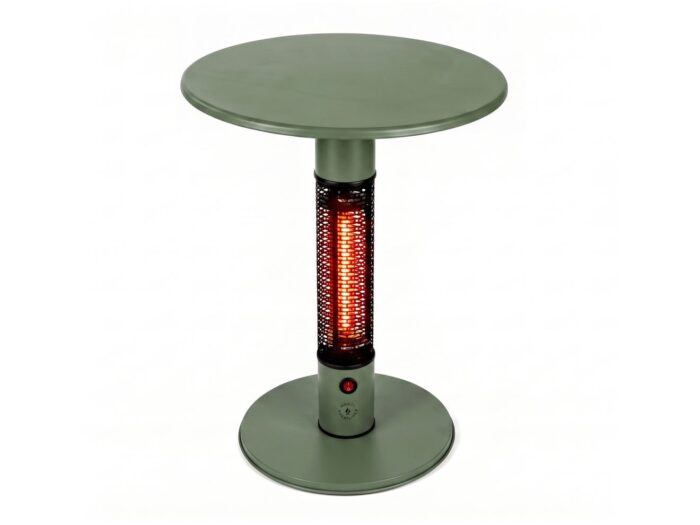 Monti HeatLine + 15% kassakorting | Pulse tafel met terrasverwarmer 1500W ø60cm (h: 75cm) – Groen