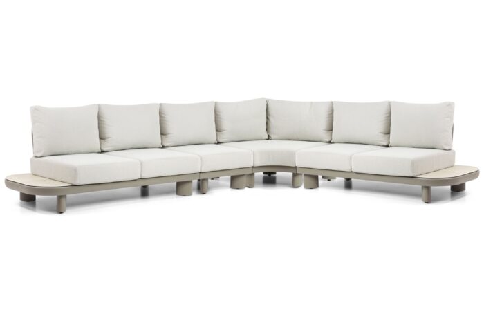 Santika Furniture Guss hoek loungeset 4-delig – Taupe-naturel-bruin