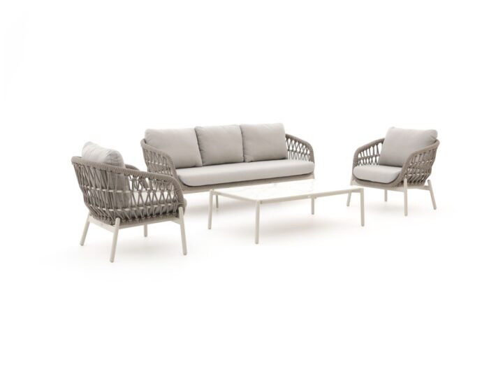 Bellagio tuinmeubelen Bellagio Cupello stoel-bank loungeset 4-delig Laagste prijsgarantie! – Taupe