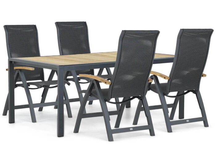 Presto Tarenta/Valence 180 cm dining tuinset 5-delig – Grijs-antraciet