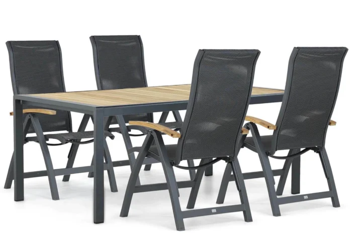 Presto Tarenta/Valence 180 cm dining tuinset 5-delig - Grijs-antraciet