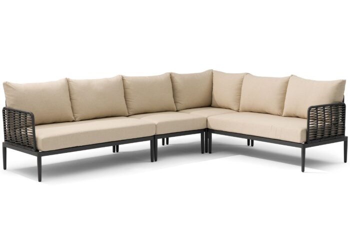 Coco Ibiza hoek loungeset 4-delig – Grijs-antraciet