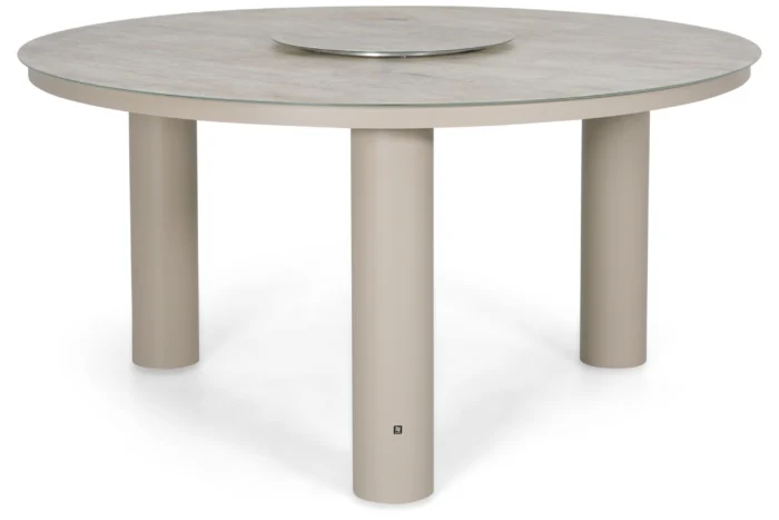 Lifestyle Garden Furniture Arancia dining tuintafel 150 cm met lazy susan - Zand/Beige