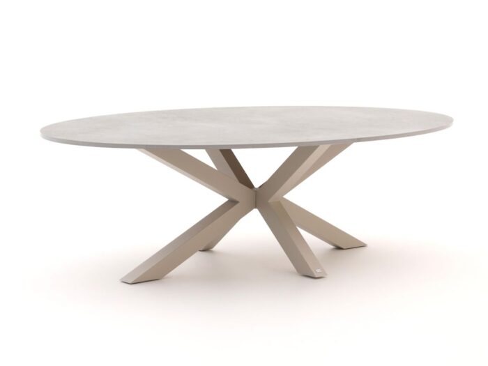 Bellagio tuinmeubelen Bellagio Induno Ellips dining tuintafel 200x110cm Laagste prijsgarantie! – Taupe