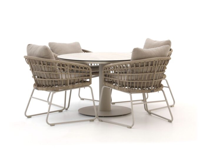 Intenso Furniture Trofarello/La Fonte ø120cm dining tuinset 5-delig – Bruin
