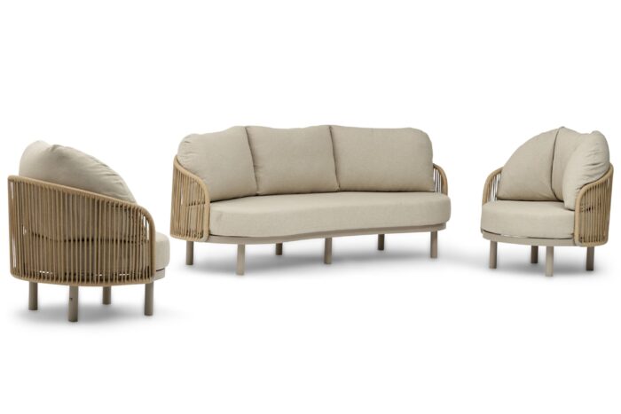 Coco Amici stoel-bank loungeset 3-delig – Zand/Beige