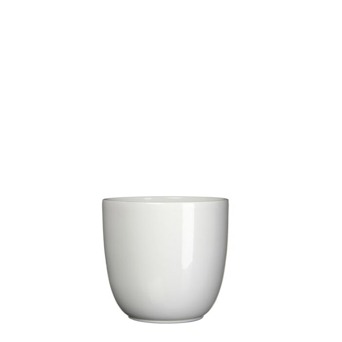 Mica decorations Bloempot Pot rond es/12 tusca 13 x 13.5 cm wit Mica