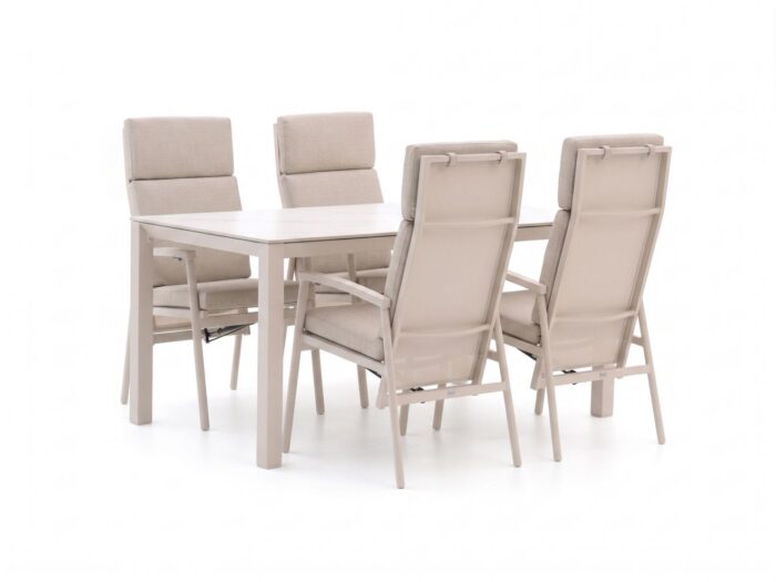 Bellagio tuinmeubelen Bellagio Bondeno/Sestino 160cm dining tuinset 5-delig verstelbaar Laagste prijsgarantie! – Wit