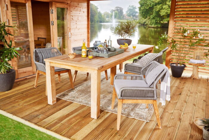 Tuindeco Tuintafel Rustiek teak 300 cm (met extra middenpoot) – hout