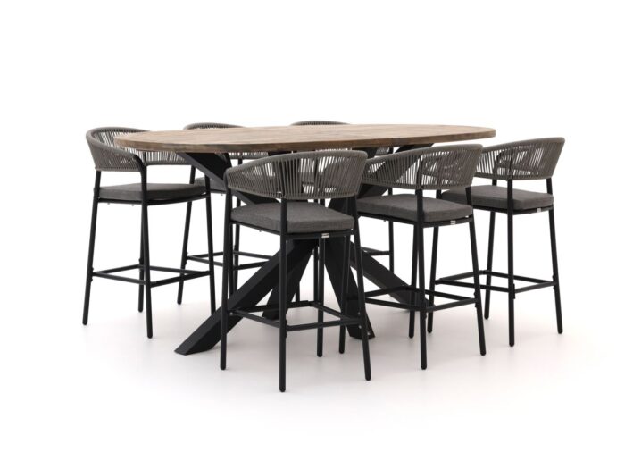 Bellagio tuinmeubelen Nova Siri/ROUGH-Y Ellips 240cm barset 7-delig – Bruin