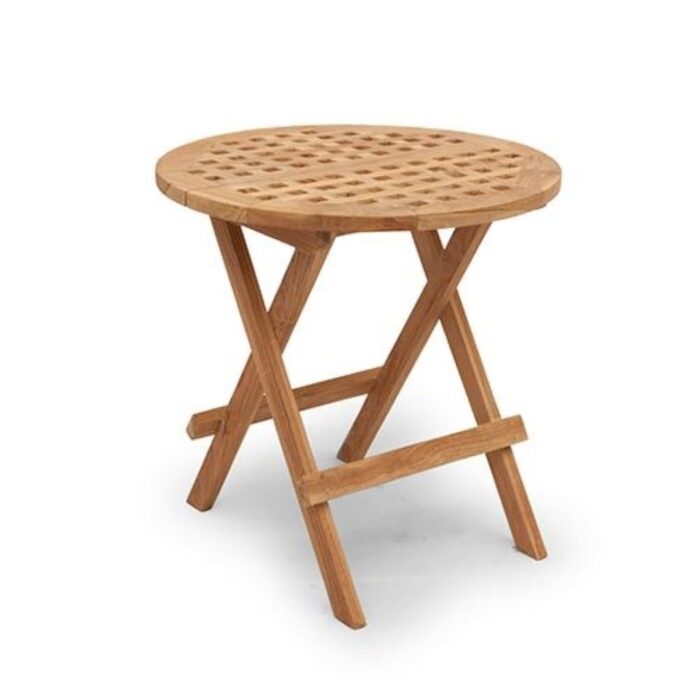 Buitengewoon de boet Teak inklaptafel Cross Mini Teak L50 x B50 x H50 cm – hout