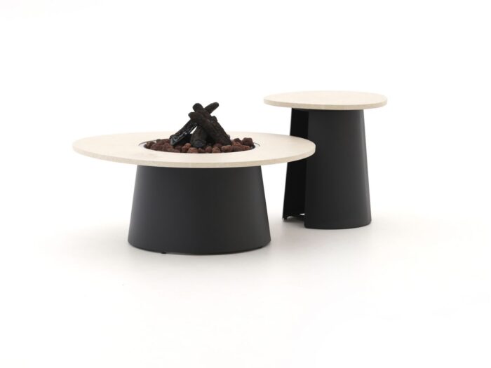 Cosidune lounge vuurtafelset ø 100cm (h: 40cm)/ø 55cm (h: 55cm) Laagste prijsgarantie! – Taupe
