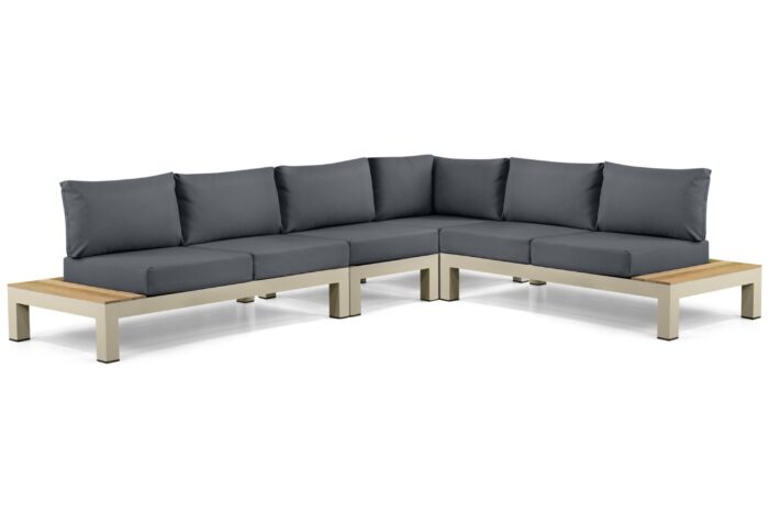 Lifestyle Garden Furniture Vittoria hoek loungeset 4-delig – Taupe-naturel-bruin