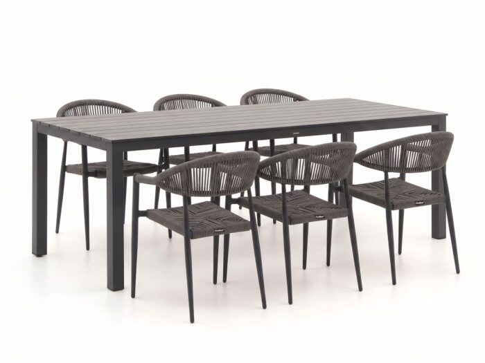 Manifesto Furniture Manifesto Belpasso/Menzano 220cm dining tuinset 7-delig stapelbaar Laagste prijsgarantie!