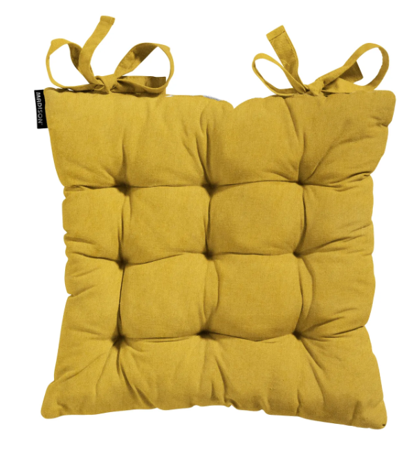 Madison Toscane kussen ca. 46×46 cm Panama mosterd – geel