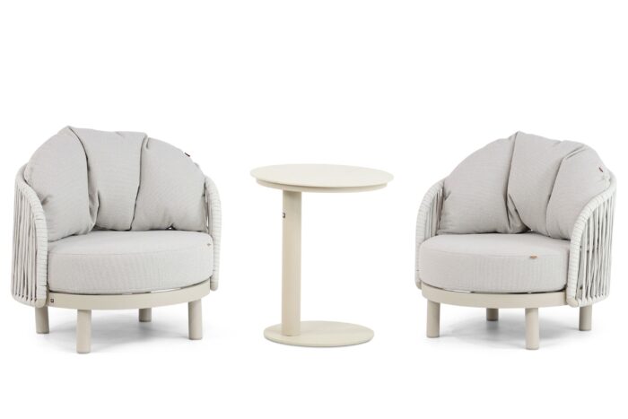 Santika Furniture Nanda bistroset 3-delig – Taupe-naturel-bruin