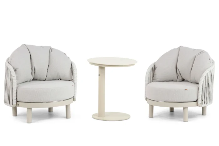 Santika Furniture Nanda bistroset 3-delig - Taupe-naturel-bruin