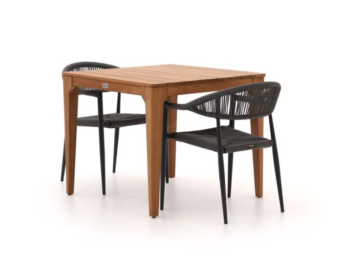 Manifesto Furniture Manifesto Belpasso/Bruca 90cm dining tuinset 3-delig stapelbaar Laagste prijsgarantie! – Bruin