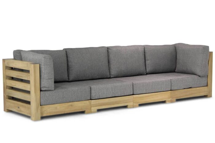 Santika Furniture Levante lounge tuinbank 4-delig – Old teak greywash