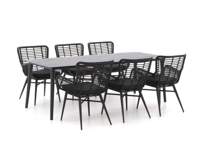 Intenso Furniture Intenso Asti/Sora 220cm dining tuinset 7-delig Laagste prijsgarantie! – Zwart