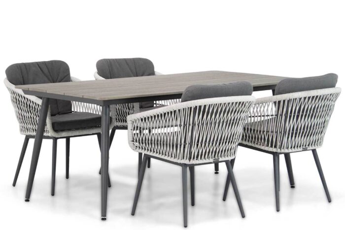 Lifestyle Garden Furniture Western/Matale 180 cm dining tuinset 5-delig – Wit