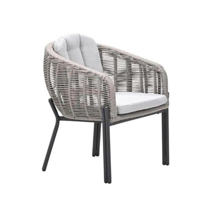 Garden impressions Zaragosa Dining Tuinstoel Carbon Black/Valley Sand – beige;grijs