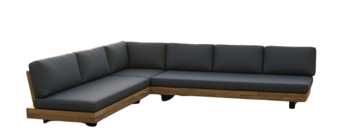 Eurofar Los Angeles lounge corner set anthracite steel/acacia teak look