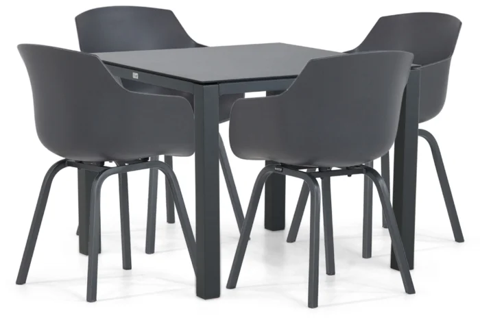 Lifestyle Garden Furniture Salina/Mateo 90 cm dining tuinset 5-elig - Grijs-antraciet