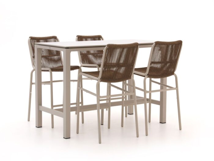Bellagio tuinmeubelen Bellagio Caronia/Trecenta 150cm barset 5-delig stapelbaar Laagste prijsgarantie! – Wit