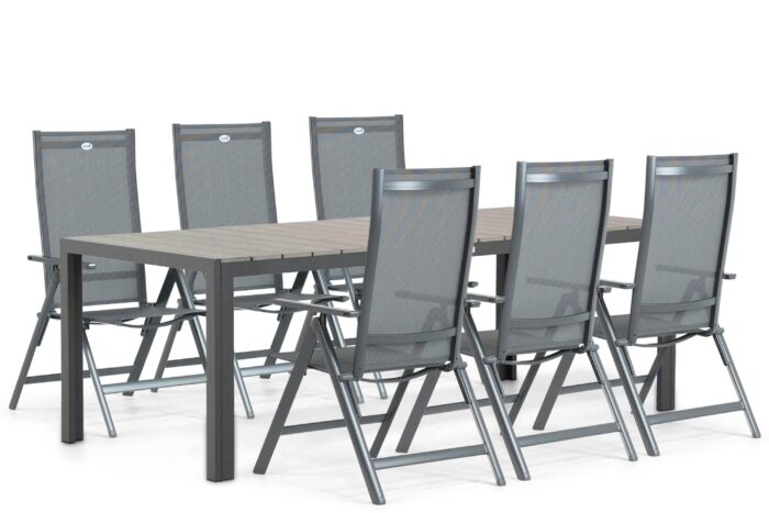 Hartman Aruba/Young 217 cm dining tuinset 7-delig – Grijs-antraciet