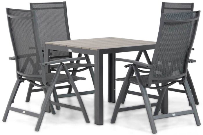 Presto Donato/Young 92 cm dining tuinset 5-delig – Grijs-antraciet