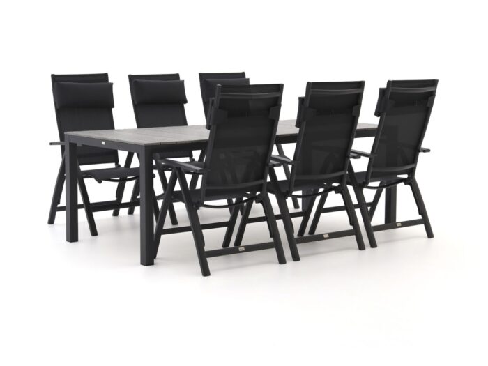 Bellagio tuinmeubelen Bellagio Avenza/Fidenza 220cm dining tuinset 7-delig verstelbaar Laagste prijsgarantie! – Grijs
