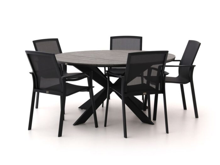 Bellagio tuinmeubelen Bellagio Dranera/Fidenza ø149cm dining tuinset 6-delig stapelbaar Laagste prijsgarantie! – Grijs