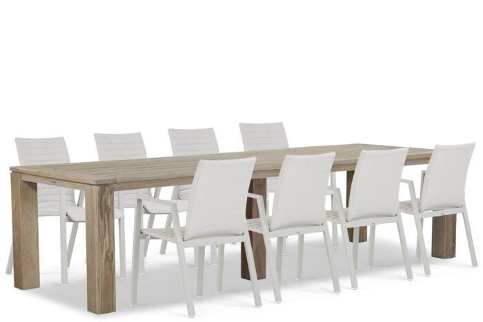 Osmen Joliet/Brighton 300 cm dining tuinset 9-delig – Taupe-naturel-bruin