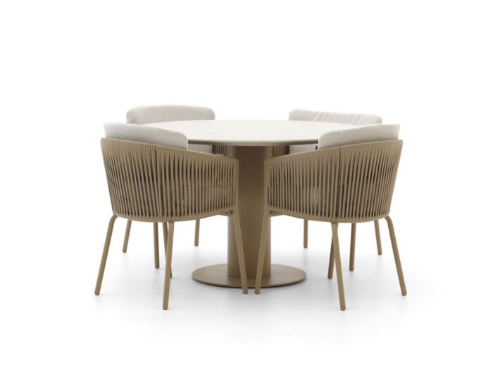 Hartman tuinmeubelen Hartman Sevilla/Girona ø 120cm dining tuinset 5-delig Laagste prijsgarantie! – Taupe