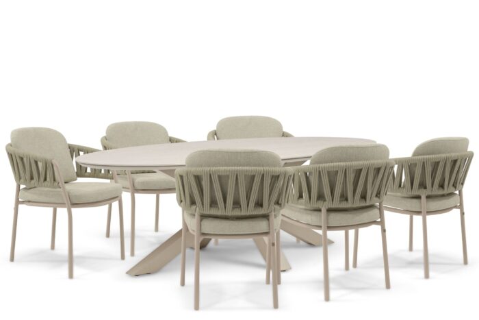 4 Seasons Outdoor Calma/Lunea 240×120 cm dining tuinset 7-delig – Zand/Beige